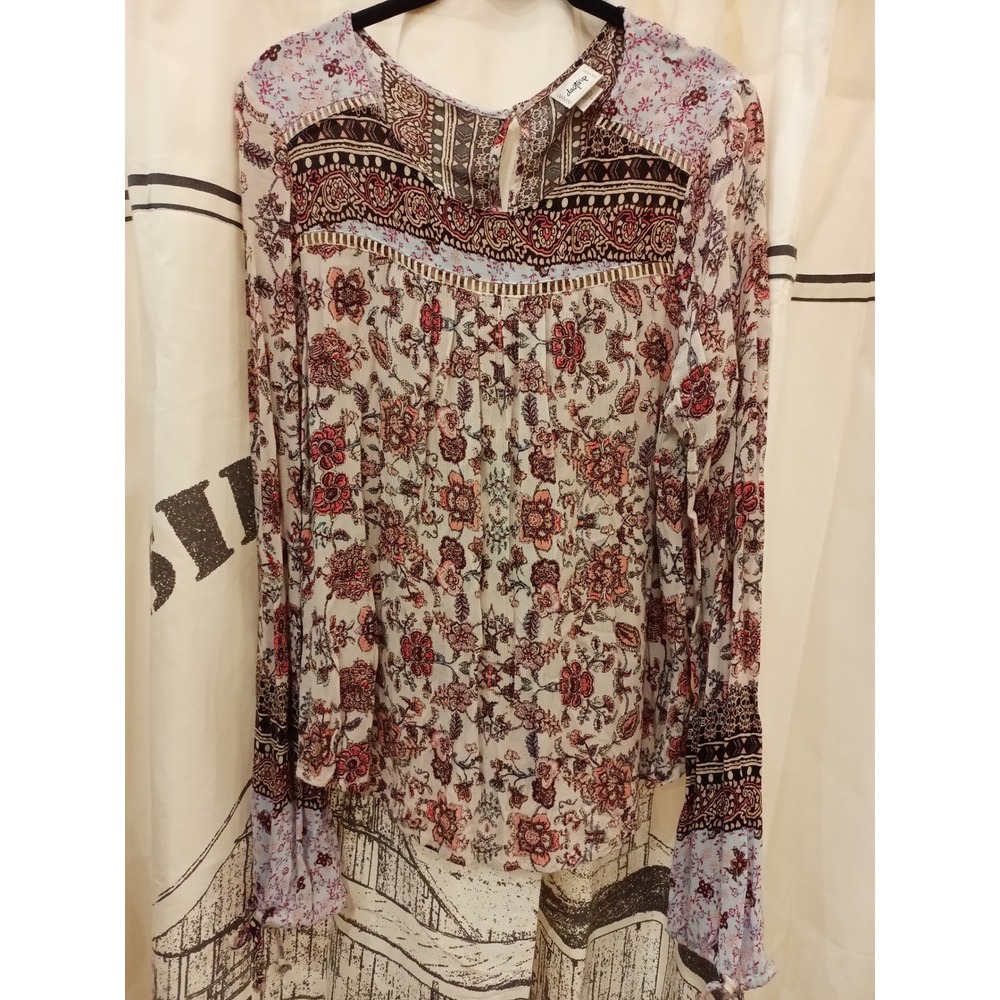 Daytrip Womens Long Sleeve Floral‎ Print Blouse Size L - Picture 8 of 10